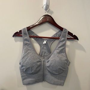 BRAND NEW 90 Degree Zip Front Racerback Sports Bra